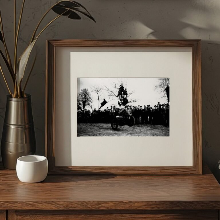 Pin-Up & Glamour Long-distance Motorcycling Scene with Group or Roadside Context 4x6 Photo Print