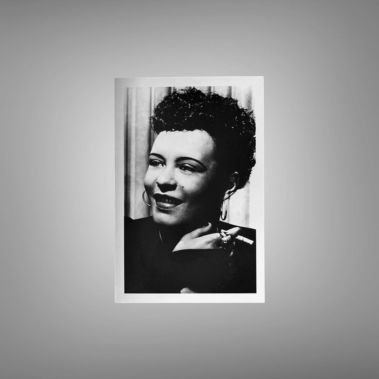 Music & Culture Close-up Jazz Singer Portrait with Expressive Black-and-white Lighting 4x6 Photo Print