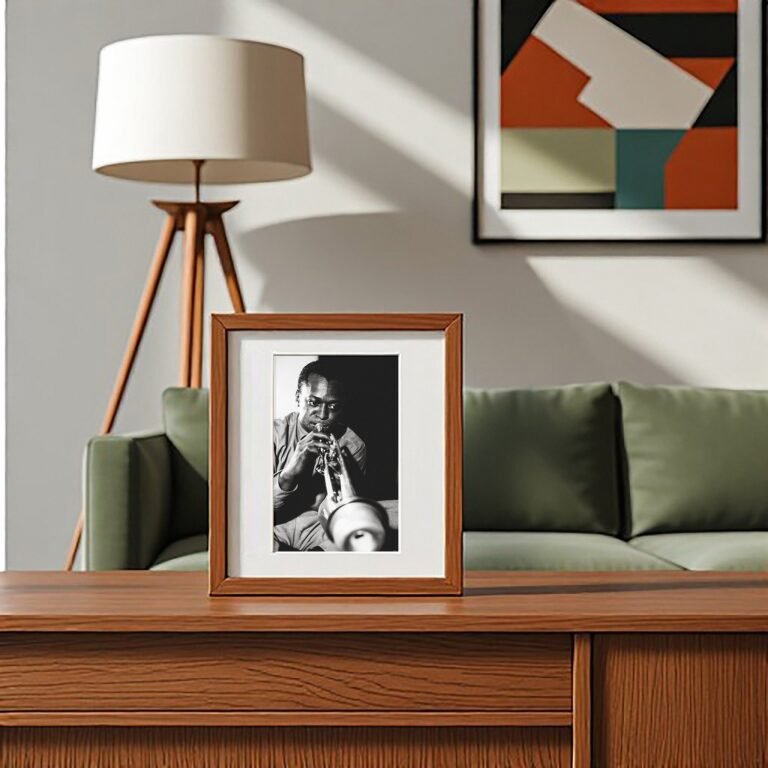 Music & Culture Trumpet Player Portrait with Horn and Strong Tonal Contrast 4x6 Photo Print
