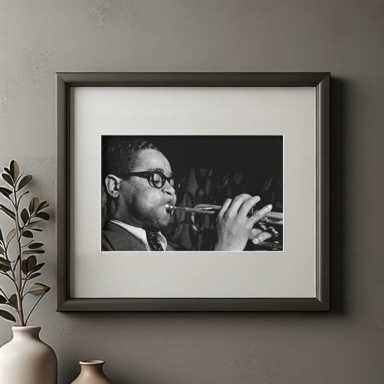 Music & Culture Upward-angled Singer or Performer Shot with Dramatic Hand Gesture 4x6 Photo Print