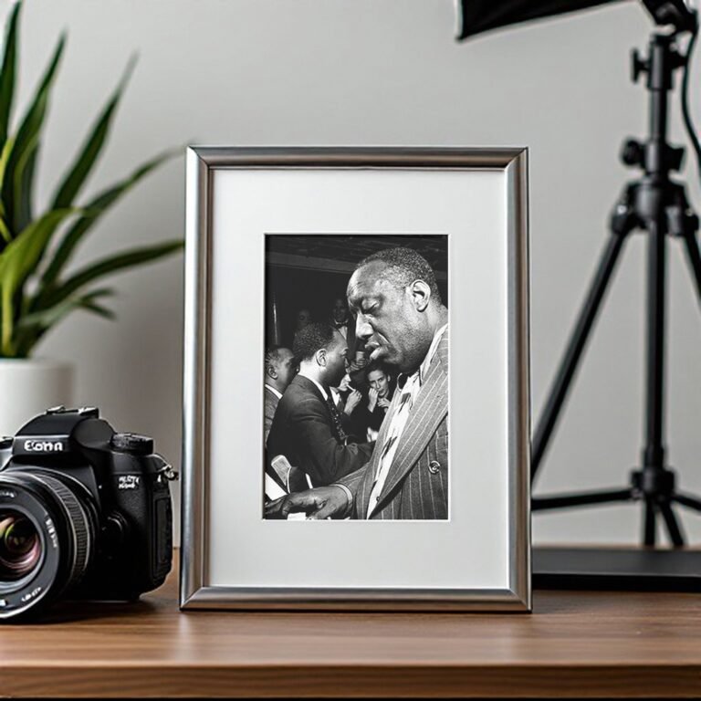 Music & Culture Two Musicians in Close Conversation with Club-scene Intimacy 4x6 Photo Print