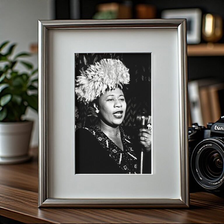 Music & Culture Singer in Feathered Headpiece Captured in Nightclub-style Portrait 4x6 Photo Print