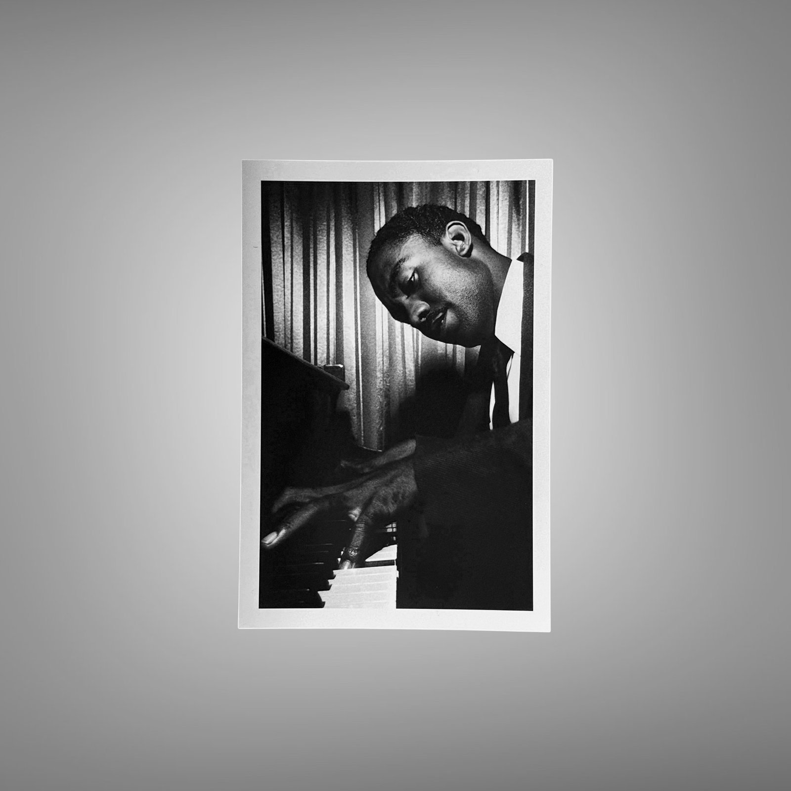 Music & Culture Pianist or Vocalist Leaning Into a Moody Studio Scene 4x6 Photo Print