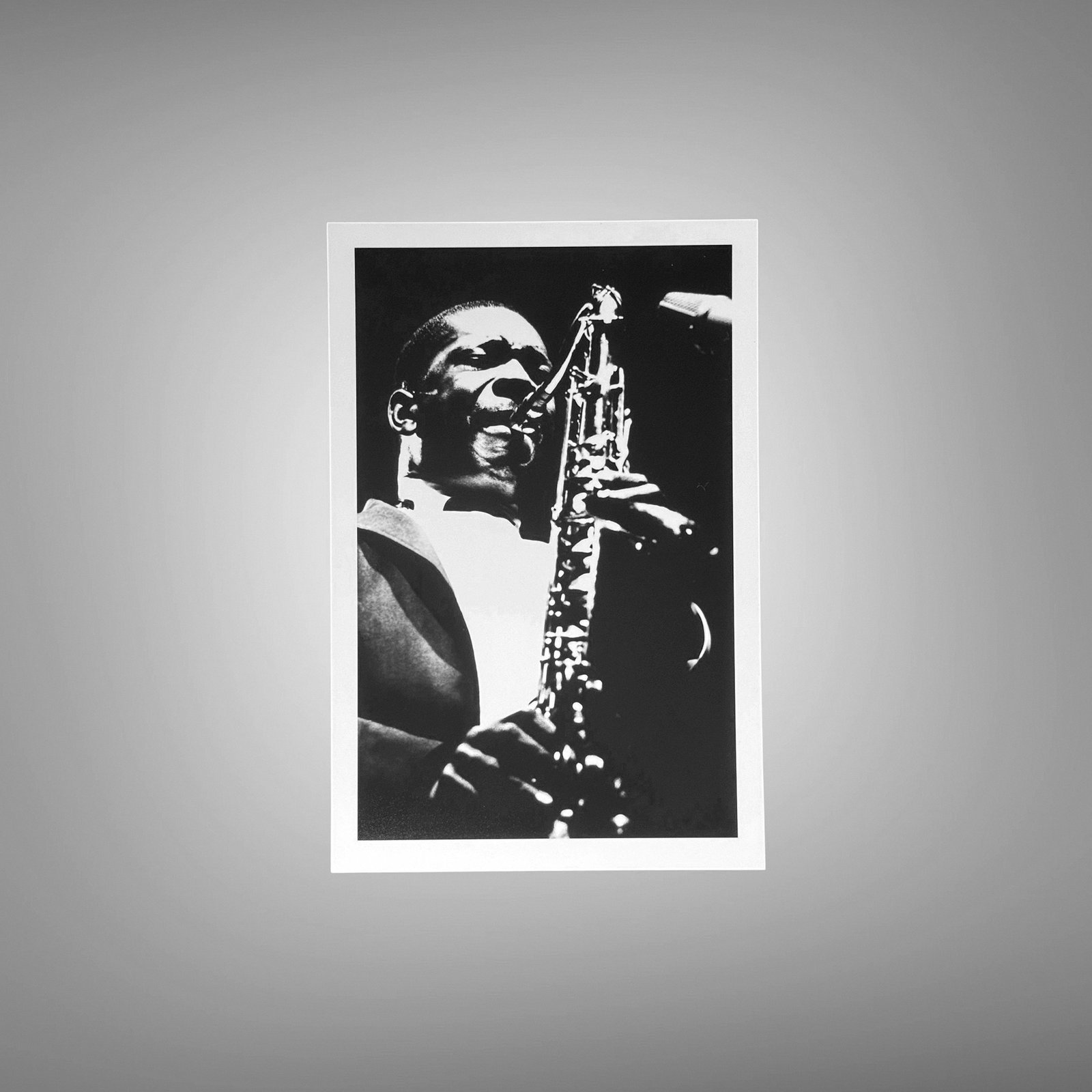 Music & Culture Saxophone Player in a Strong High-contrast Performance Portrait 4x6 Photo Print