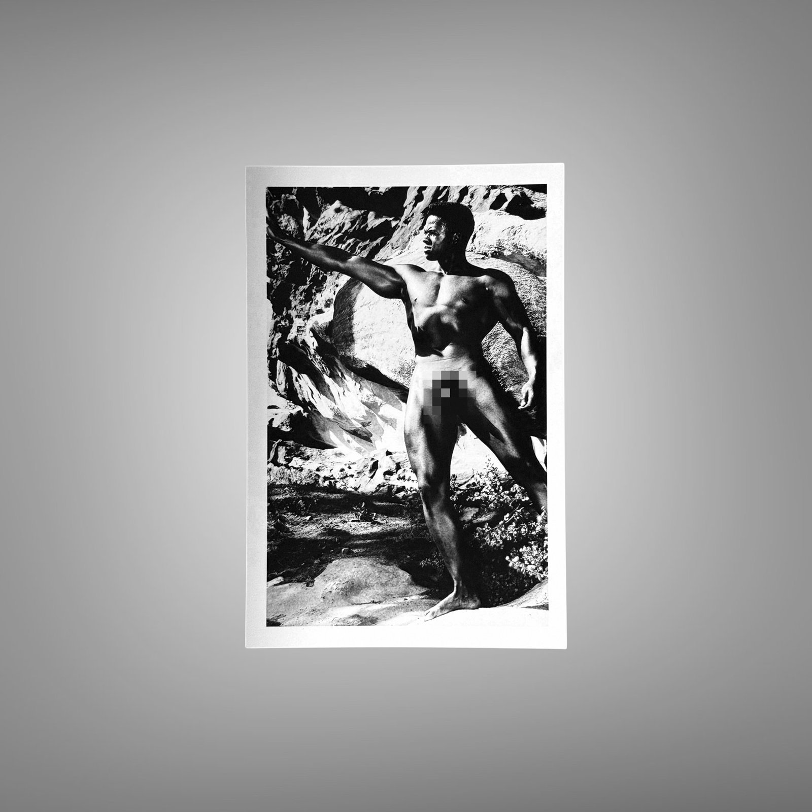 Male Physique Outdoor Bodybuilder Figure Study with Dramatic Shadows 4x6 Photo Print