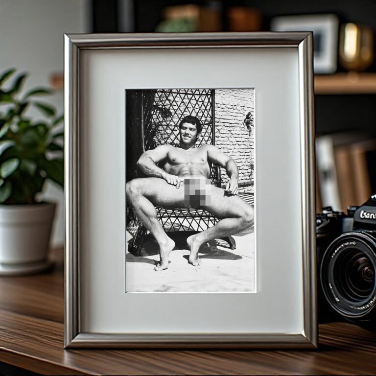 Male Physique Seated Lattice-chair Physique Portrait 4x6 Photo Print