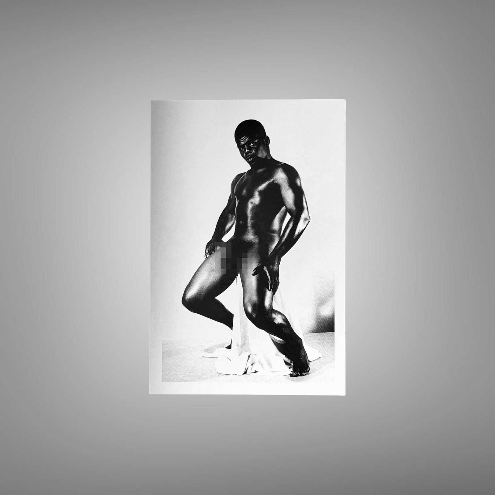 Male Physique Strong Side-lit Standing Physique Pose 4x6 Photo Print