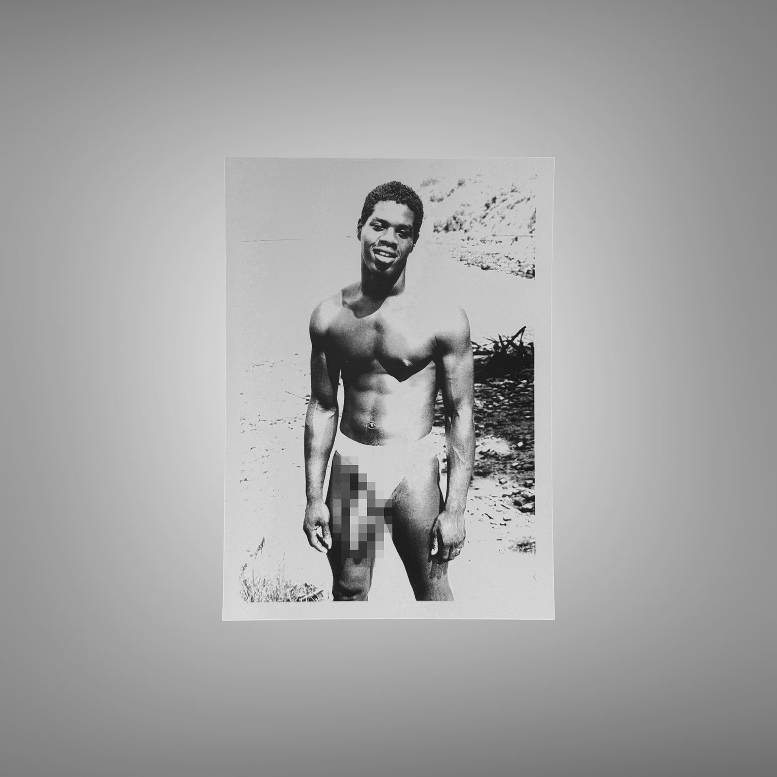 Male Physique Standing Torso Portrait with Bright Outdoor Light 4x6 Photo Print