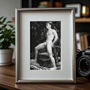 Male Physique Standing Profile Figure On Rocks or Roots 4x6 Photo Print