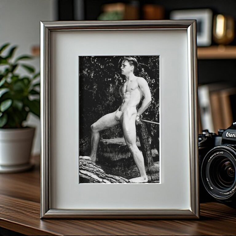 Male Physique Standing Profile Figure On Rocks or Roots 4x6 Photo Print
