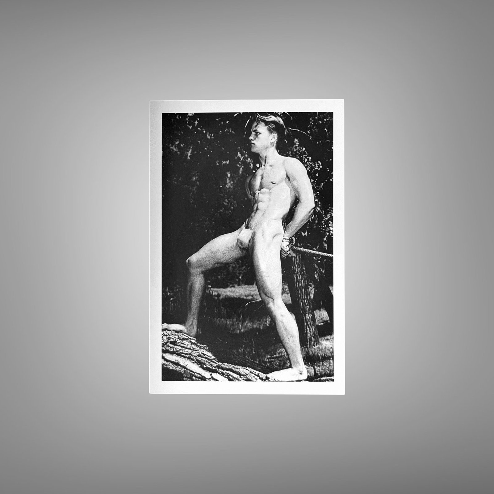 Male Physique Standing Profile Figure On Rocks or Roots 4x6 Photo Print
