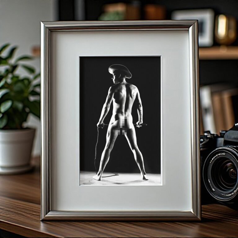 Male Physique Silhouetted Rear-view Figure Study On Black Background 4x6 Photo Print