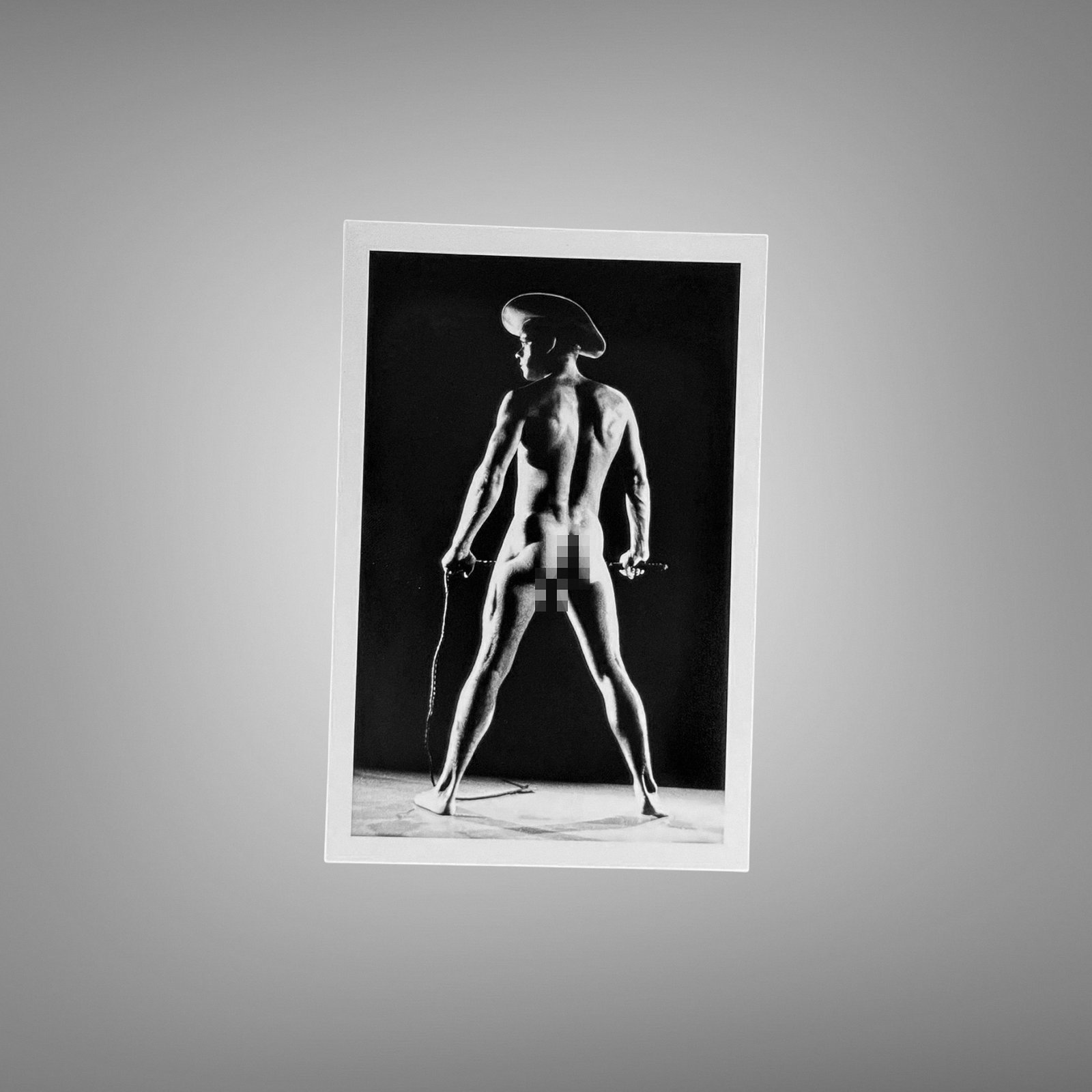 Male Physique Silhouetted Rear-view Figure Study On Black Background 4x6 Photo Print