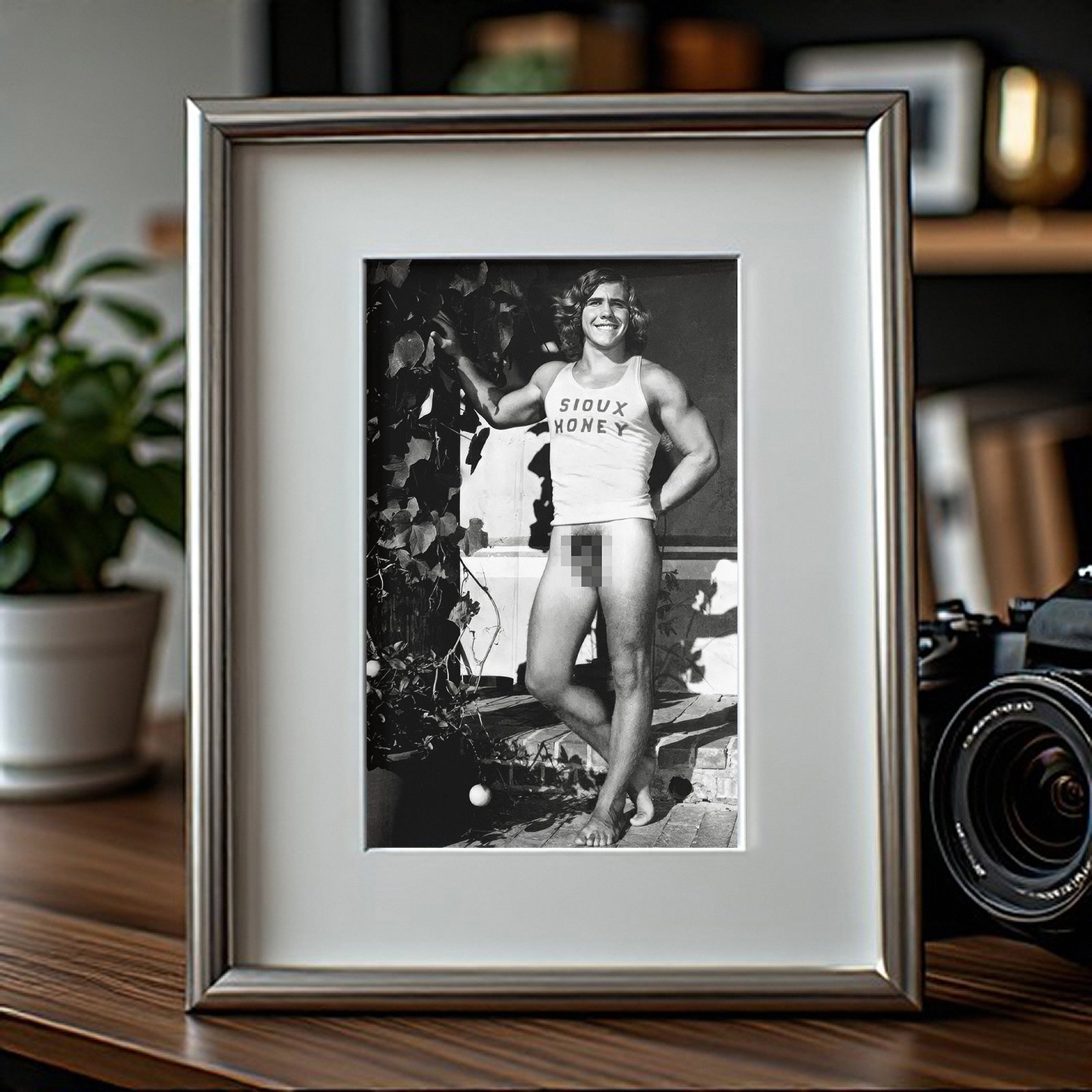 Male Physique Casual Athlete-style Portrait in Sleeveless Shirt 4x6 Photo Print