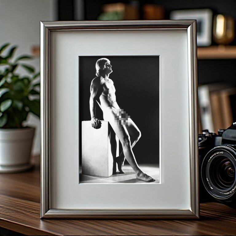 Male Physique Standing Side-profile Figure with Prop 4x6 Photo Print