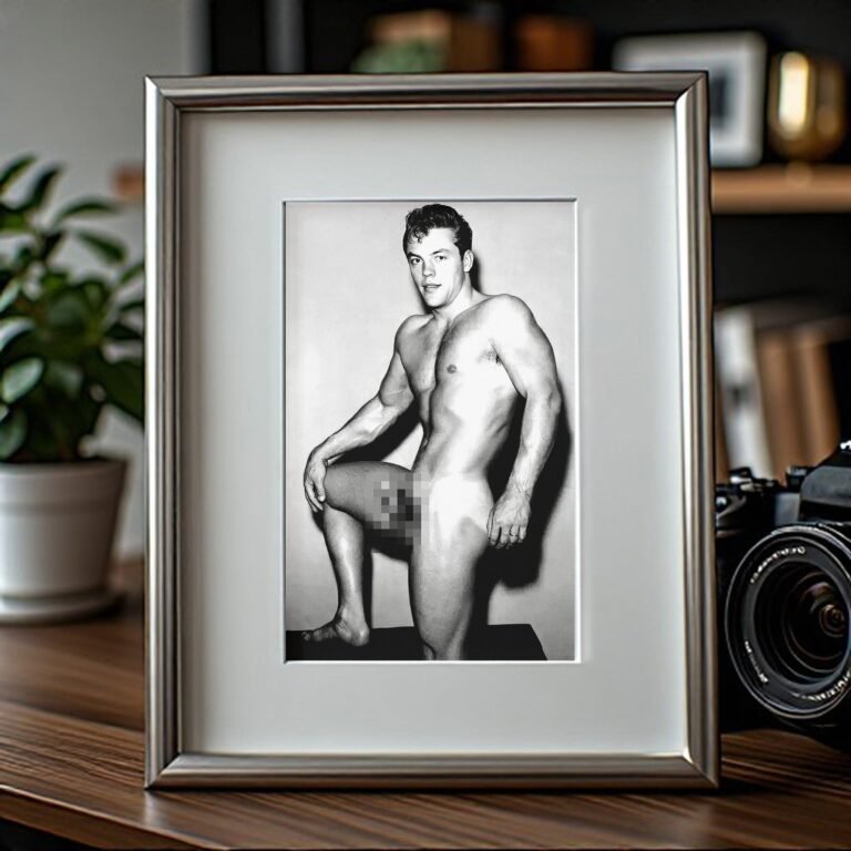 Male Physique Seated Studio Physique Portrait On Chair 4x6 Photo Print