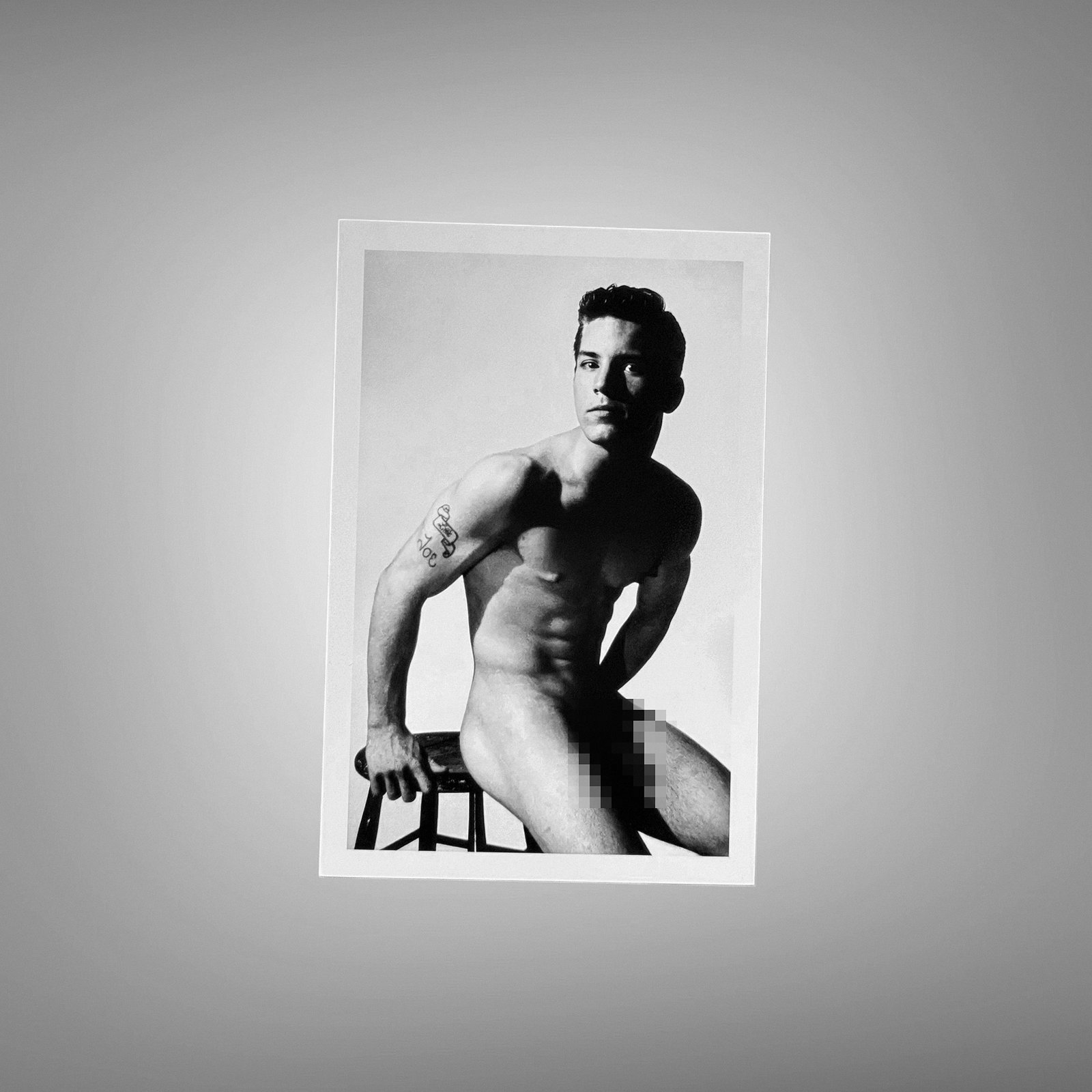 Male Physique Side Profile Figure Study with Sculptural Posture and Athletic Studio Styling 4x6 Photo Print