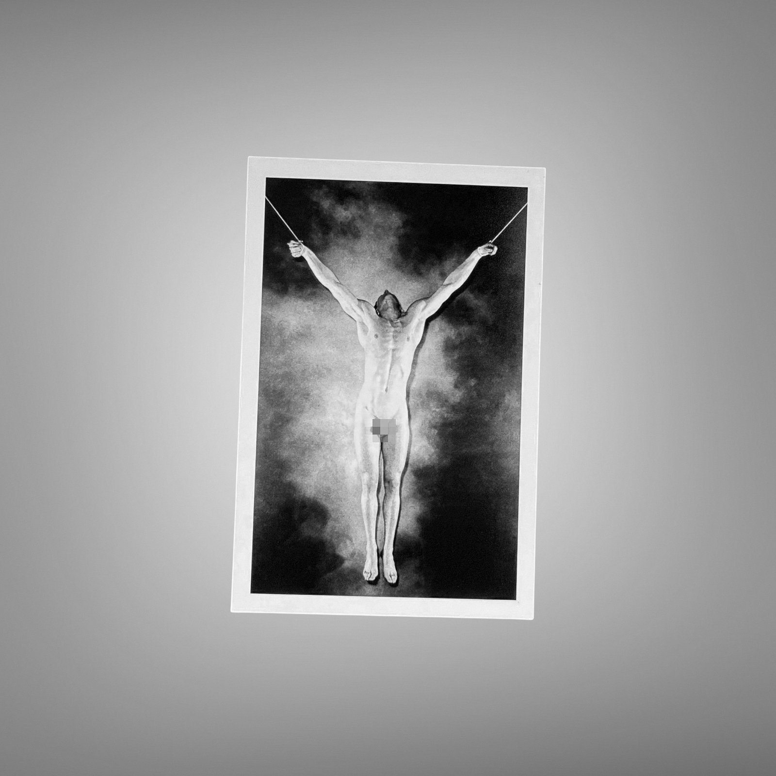 Male Physique Column Studio Figure Pose with Sculptural Posture and Athletic Studio Styling 4x6 Photo Print