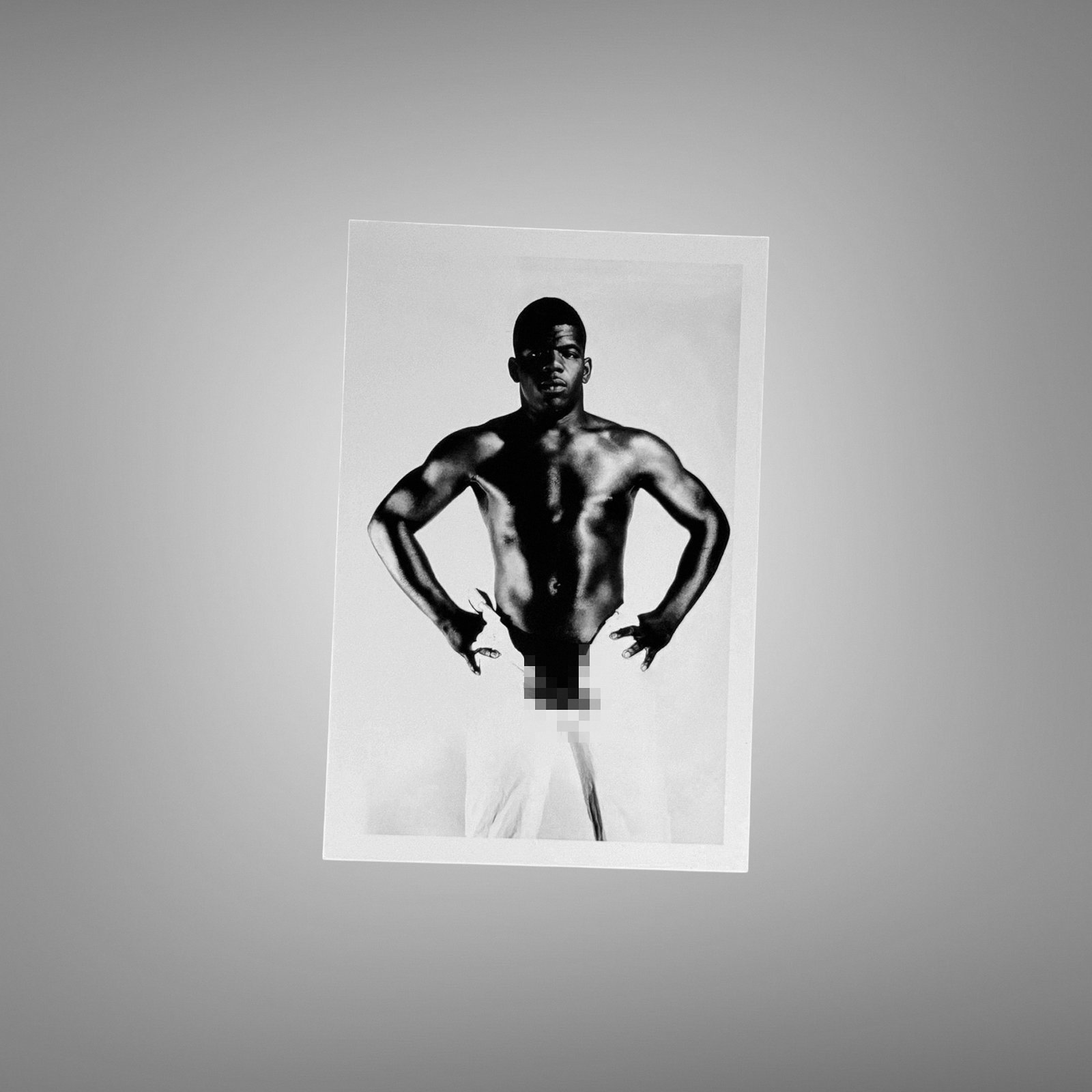 Male Physique Boxer Style Strength Portrait with Sculptural Posture and Athletic Studio Styling 4x6 Photo Print
