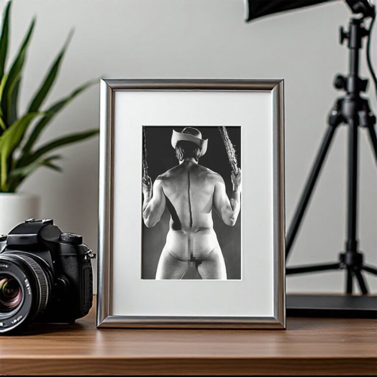 Male Physique Dramatic Spotlight Physique Study with Sculptural Posture and Athletic Studio Styling 4x6 Photo Print
