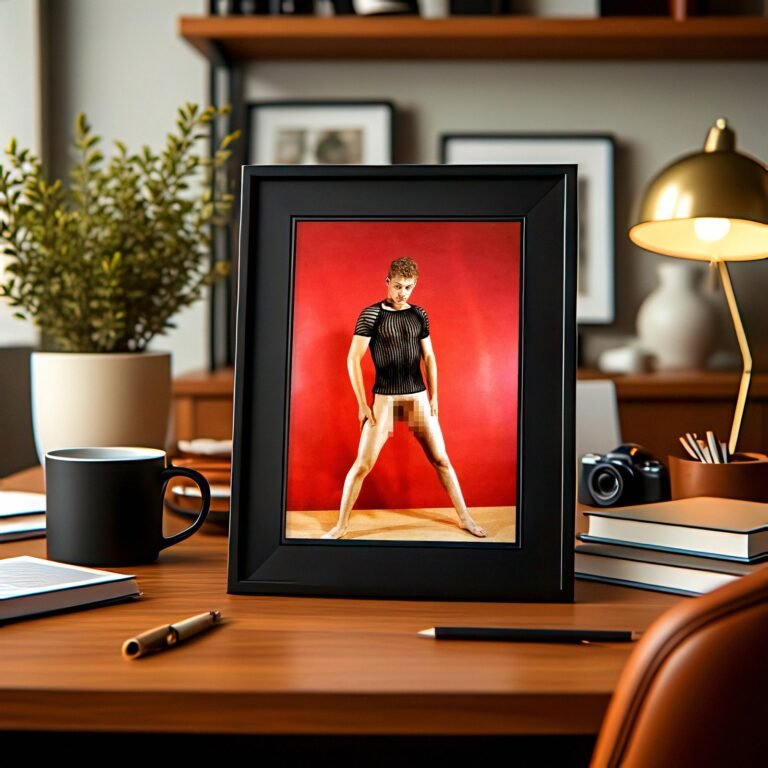 Male Physique Resting Bench Physique Pose with Sculptural Posture and Athletic Studio Styling 4x6 Photo Print