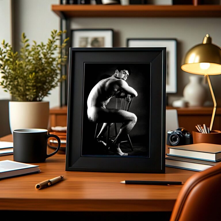 Male Physique Classic Sand Beach Athletic Pose with Sculptural Posture and Athletic Studio Styling 4x6 Photo Print