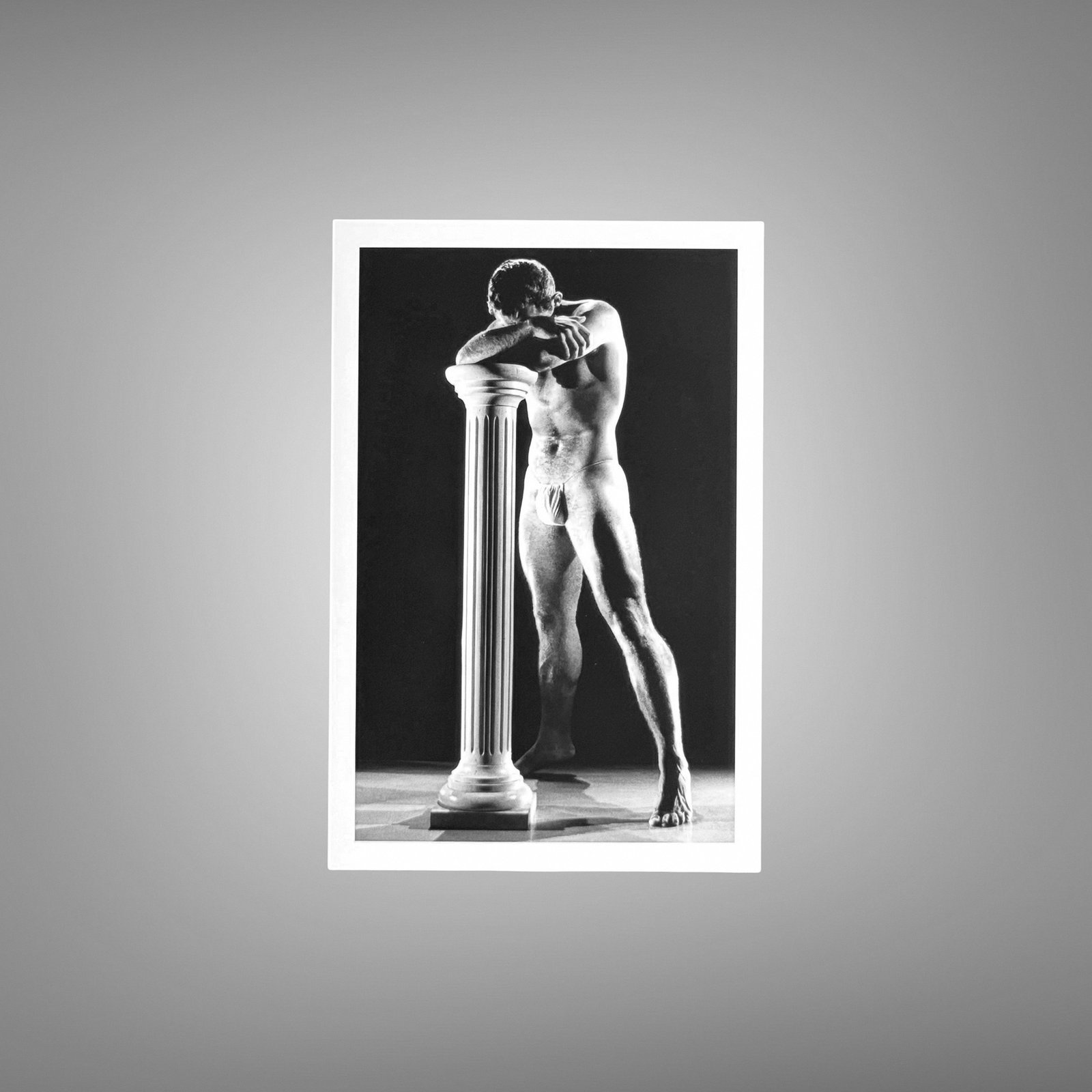 Male Physique Ring Pose Athletic Figure Study with Sculptural Posture and Athletic Studio Styling 4x6 Photo Print