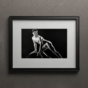 Male Physique an Overhead Arm Physique Pose with Sculptural Posture and Athletic Studio Styling 4x6 Photo Print