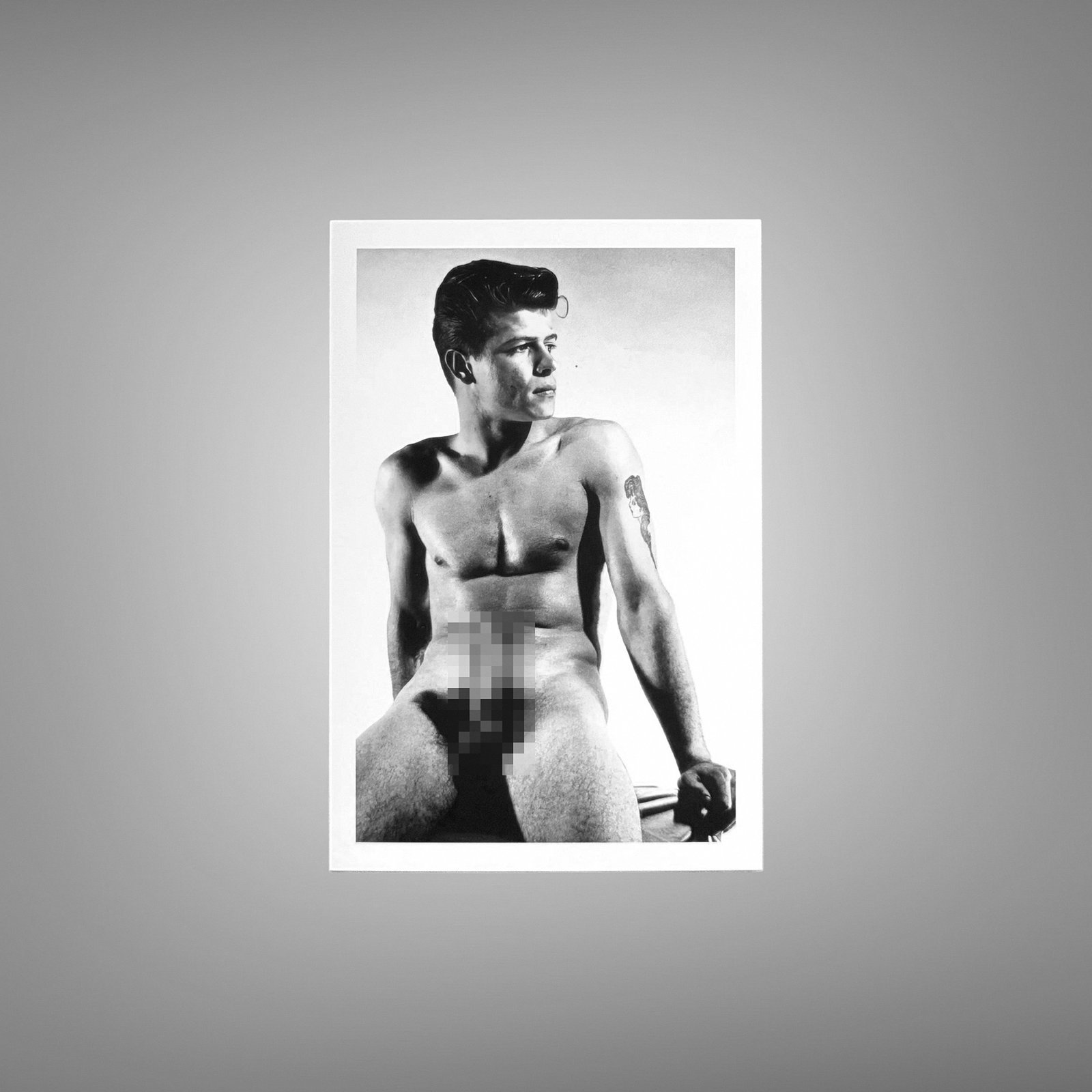 Male Physique an Angled Light Torso Portrait with Sculptural Posture and Athletic Studio Styling 4x6 Photo Print