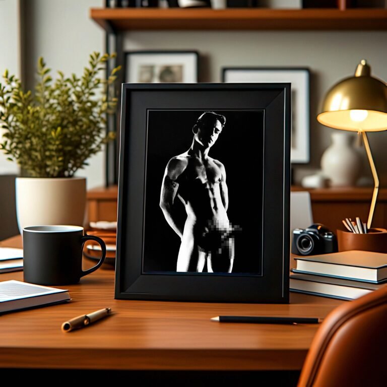 Male Physique Vintage Gymnasium Strength Study with Sculptural Posture and Athletic Studio Styling 4x6 Photo Print