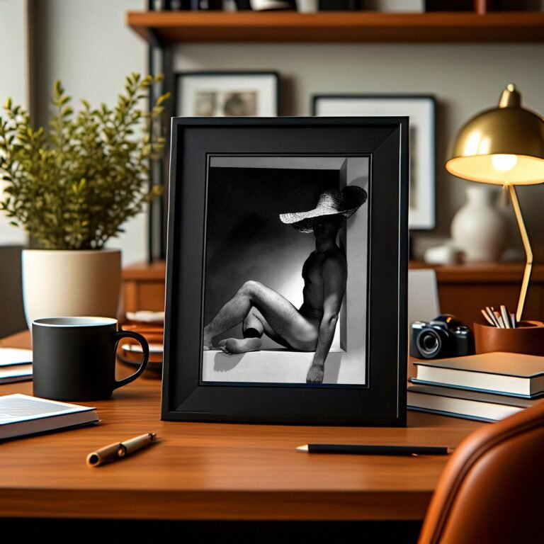 Male Physique Three Quarter Athletic Figure Pose with Sculptural Posture and Athletic Studio Styling 4x6 Photo Print