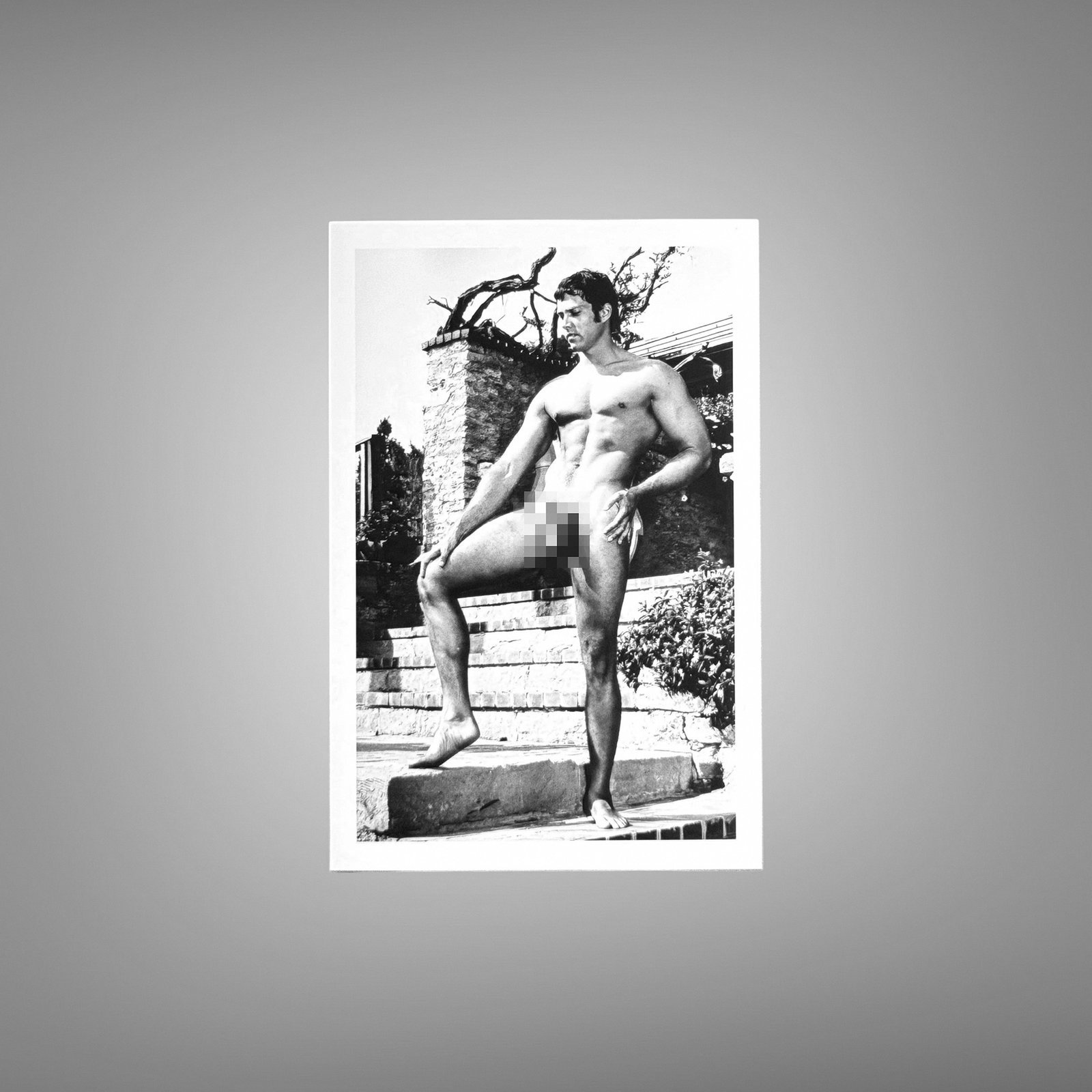 Male Physique Rope Pull Strength Study with Sculptural Posture and Athletic Studio Styling 4x6 Photo Print