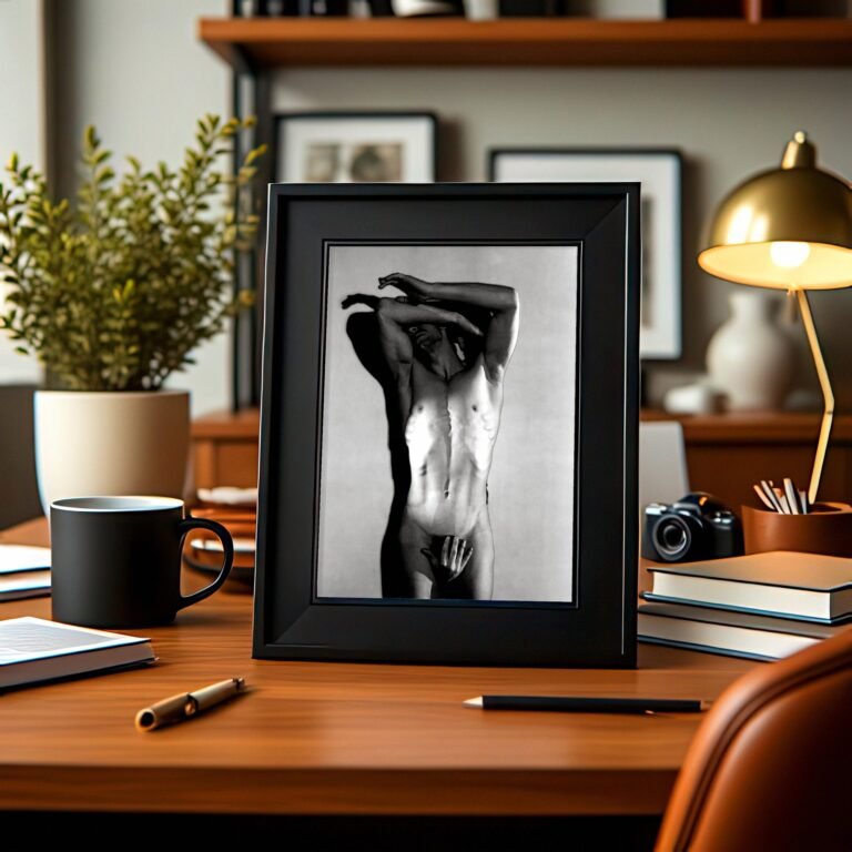 Male Physique Classic Physique Stage Pose with Sculptural Posture and Athletic Studio Styling 4x6 Photo Print