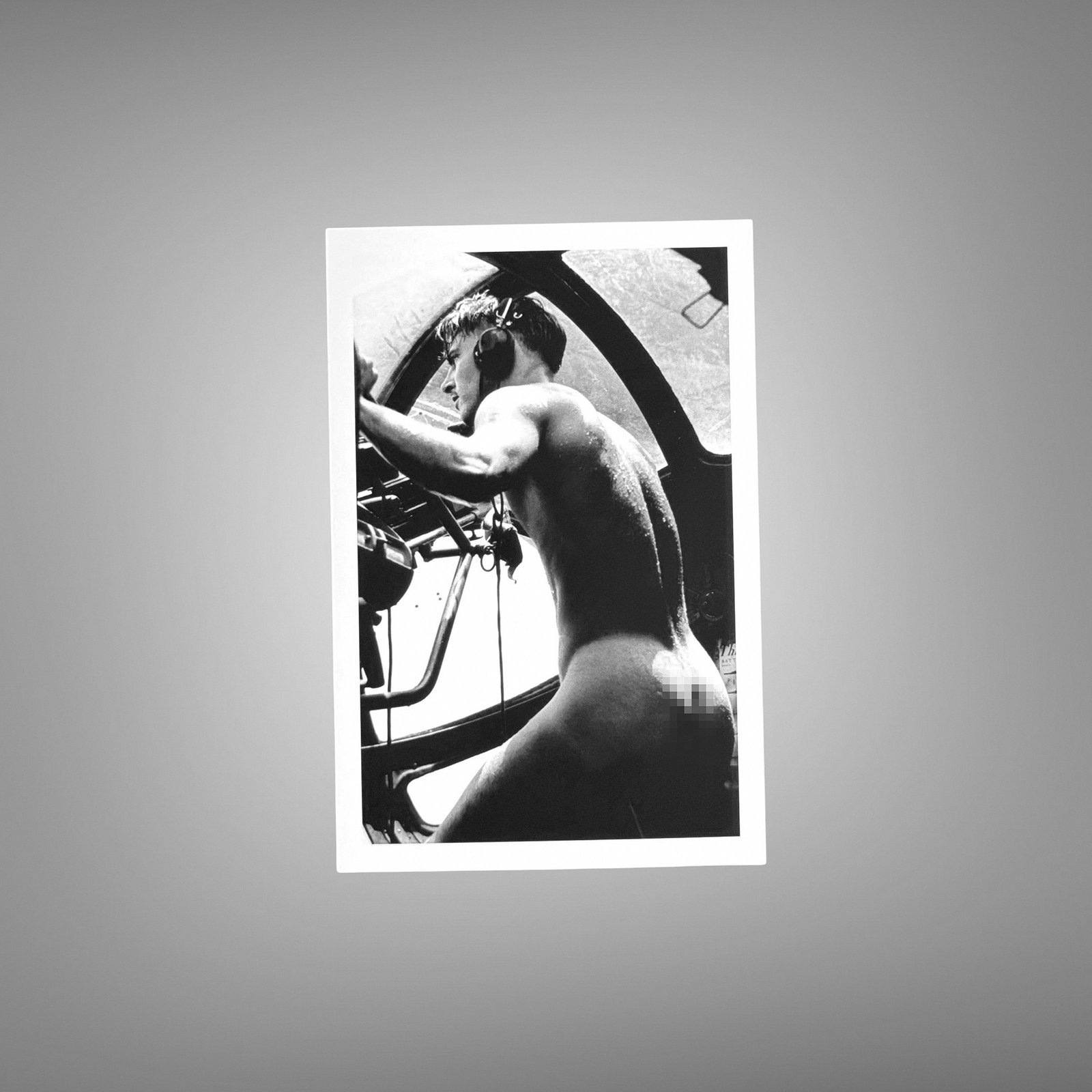 Male Physique Side Lit Shoulder Portrait with Sculptural Posture and Athletic Studio Styling 4x6 Photo Print