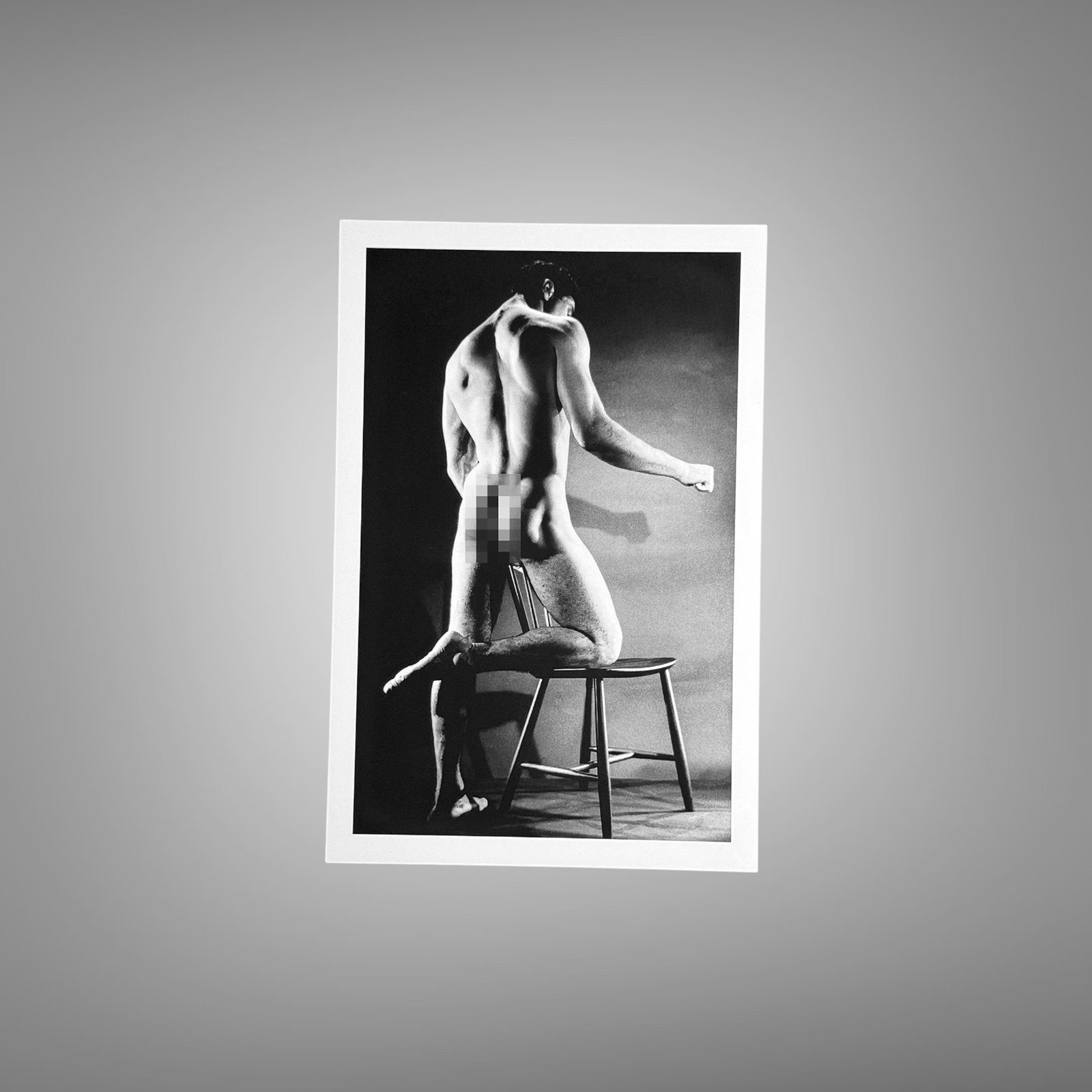 Male Physique Sculpture Inspired Torso Portrait with Sculptural Posture and Athletic Studio Styling 4x6 Photo Print