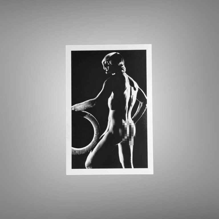 Male Physique Bent Arm Strength Study with Sculptural Posture and Athletic Studio Styling 4x6 Photo Print