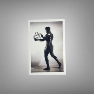 Male Physique Fitness Club Archival Portrait with Sculptural Posture and Athletic Studio Styling 4x6 Photo Print