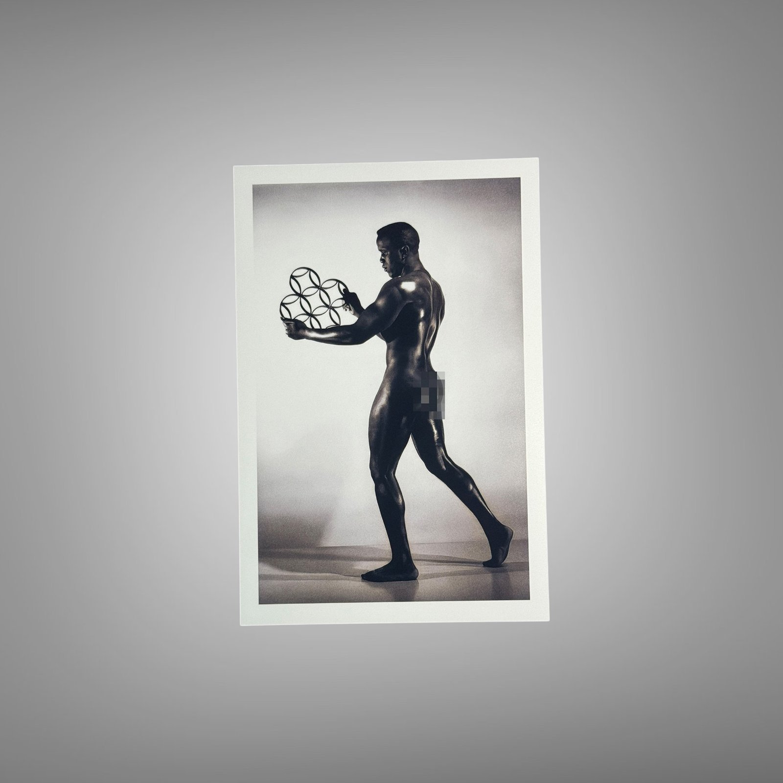 Male Physique Fitness Club Archival Portrait with Sculptural Posture and Athletic Studio Styling 4x6 Photo Print