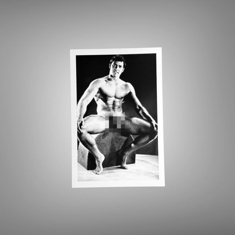 Male Physique Bronzed Bodybuilder Figure Study with Sculptural Posture and Athletic Studio Styling 4x6 Photo Print