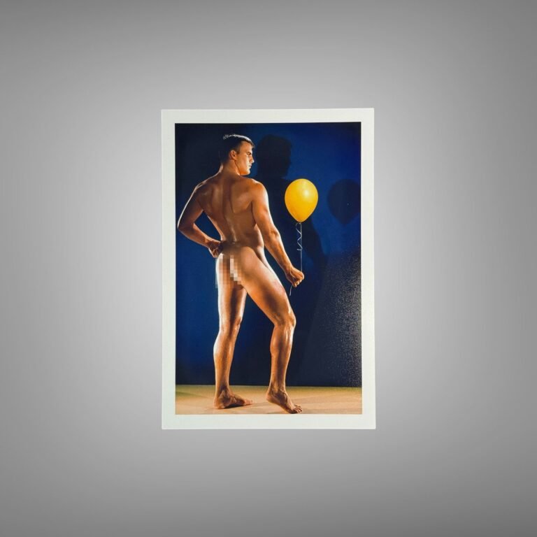 Male Physique Vintage Strongman Studio Pose with Sculptural Posture and Athletic Studio Styling 4x6 Photo Print