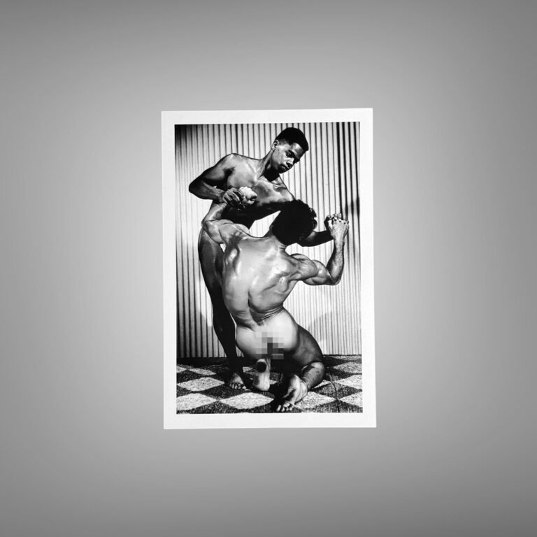 Male Physique Clean Line Studio Body Portrait with Sculptural Posture and Athletic Studio Styling 4x6 Photo Print