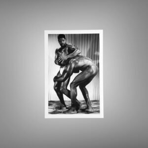 Male Physique Shadow Profile Physique Study with Sculptural Posture and Athletic Studio Styling 4x6 Photo Print