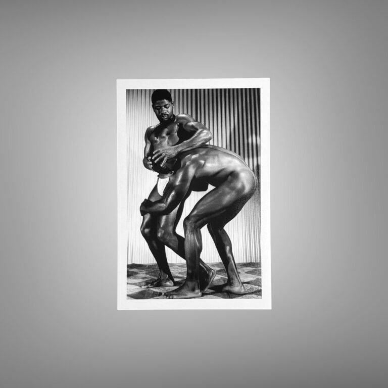 Male Physique Shadow Profile Physique Study with Sculptural Posture and Athletic Studio Styling 4x6 Photo Print