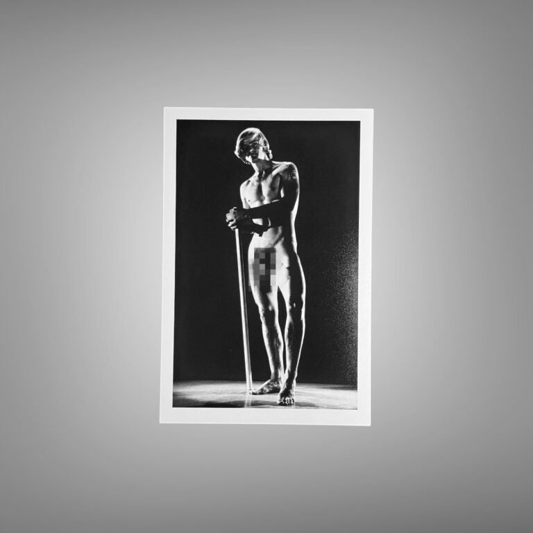Male Physique Backlit Silhouette Body Study with Sculptural Posture and Athletic Studio Styling 4x6 Photo Print