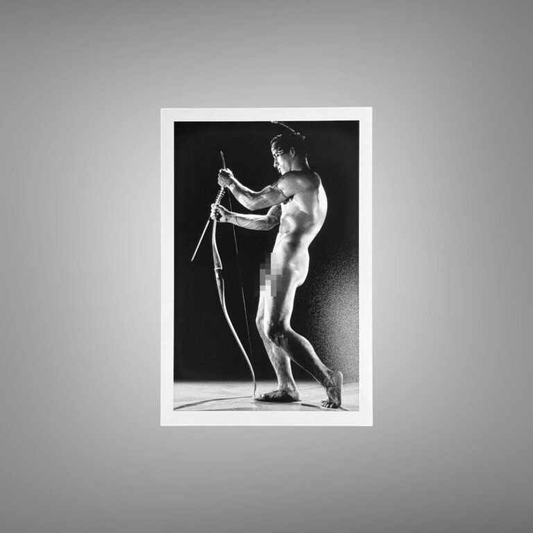 Male Physique Weight Room Athletic Portrait with Sculptural Posture and Athletic Studio Styling 4x6 Photo Print