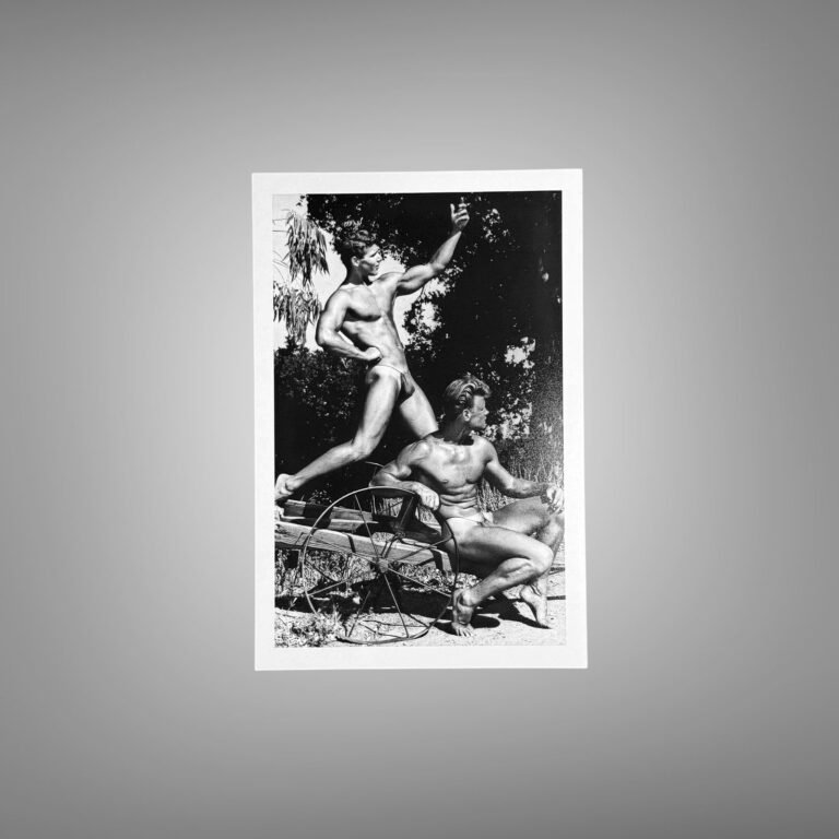 Male Physique Window Light Athletic Portrait with Sculptural Posture and Athletic Studio Styling 4x6 Photo Print