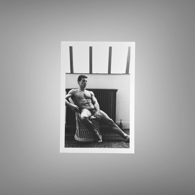 Male Physique an Archival Physique Magazine Pose with Sculptural Posture and Athletic Studio Styling 4x6 Photo Print