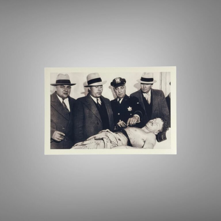Crime Press-style Crime Photograph with People Gathered Around a Seated Figure 4x6 Photo Print