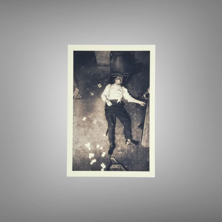 Crime Body-on-floor Crime Scene with Stark Flash-lit Composition 4x6 Photo Print