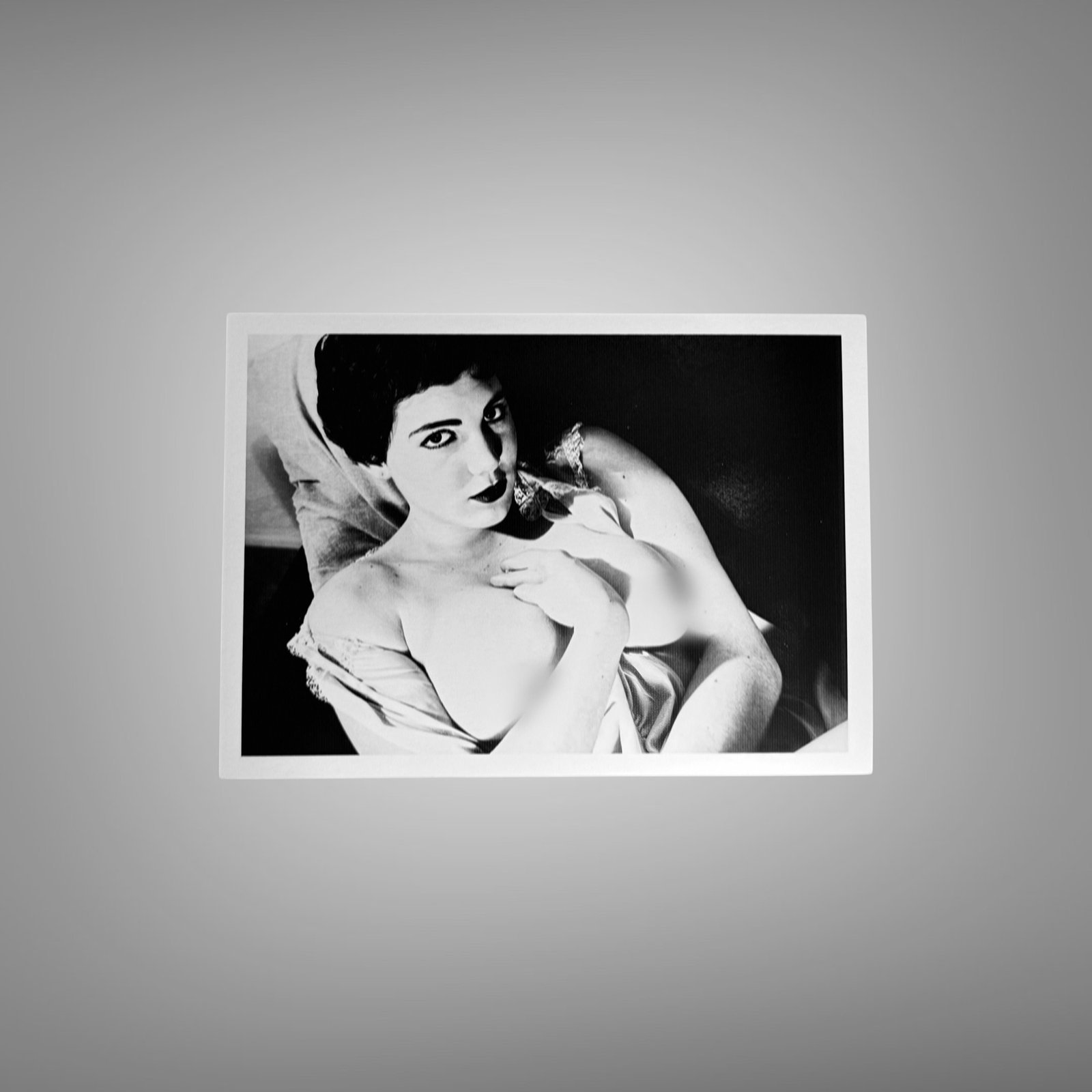 Pin-Up & Glamour Reclining Boudoir Portrait with Dramatic Angled Composition 5x7 Photo Print